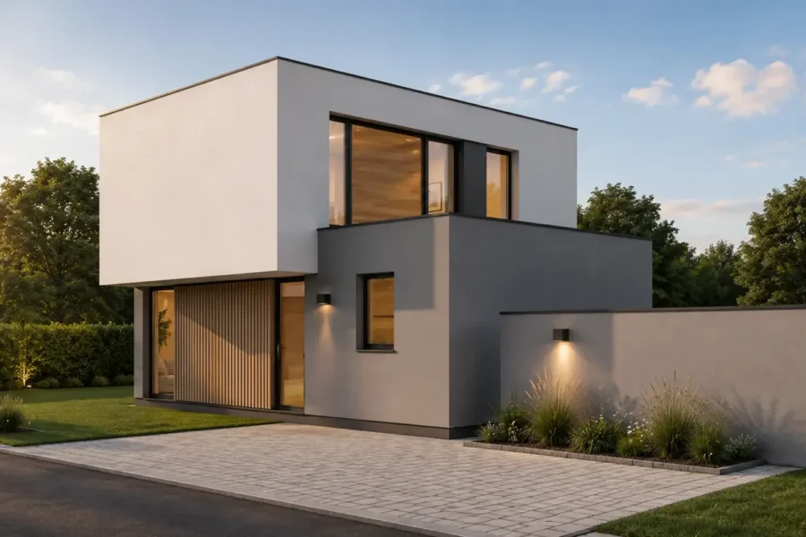 Maison aux volumes décalés