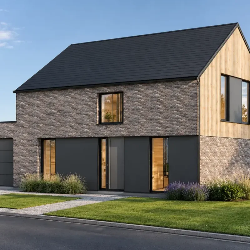 Maison avec garage intégré