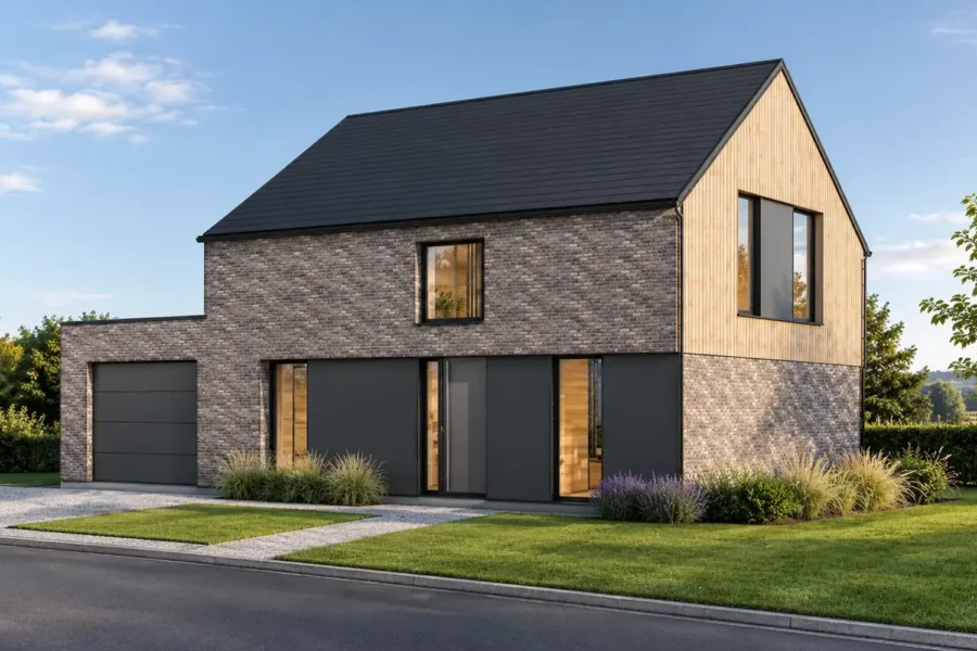 Maison avec garage intégré